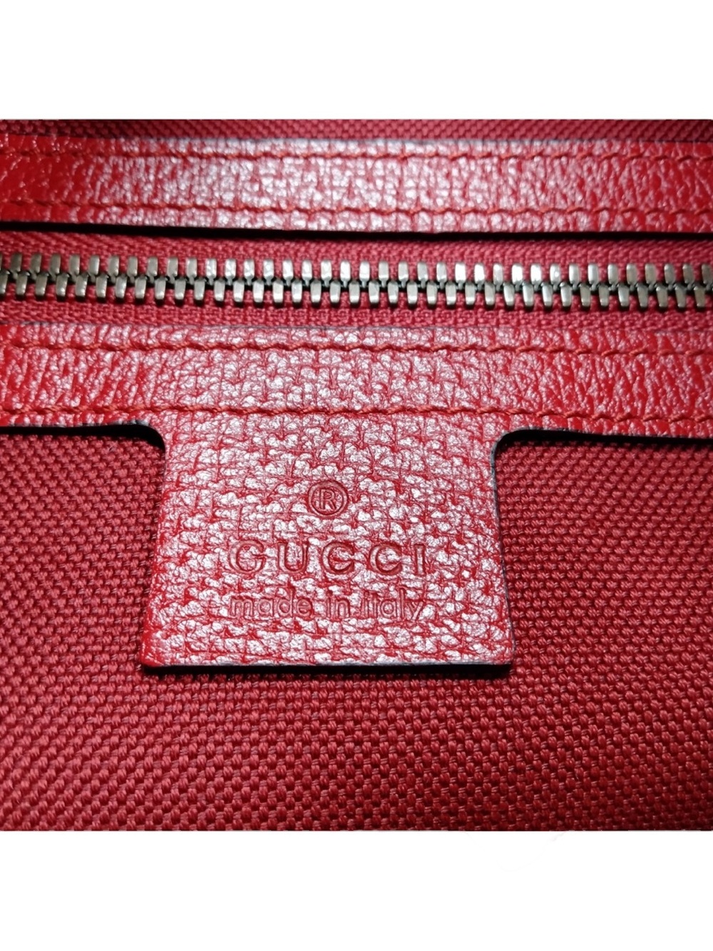 Gucci Red White Blue Striped Logo Drawstring Backpack - Picture 5 of 8